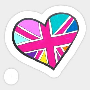 She's So Bright Union Jack Heart Sticker